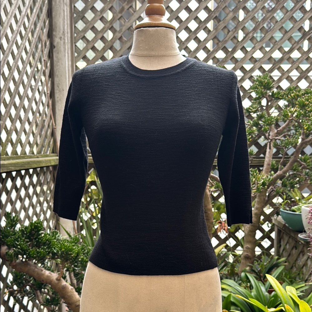 Molly Bracken Black,3/4 Sleeve, knit Sweater. Size XS/S
EUC